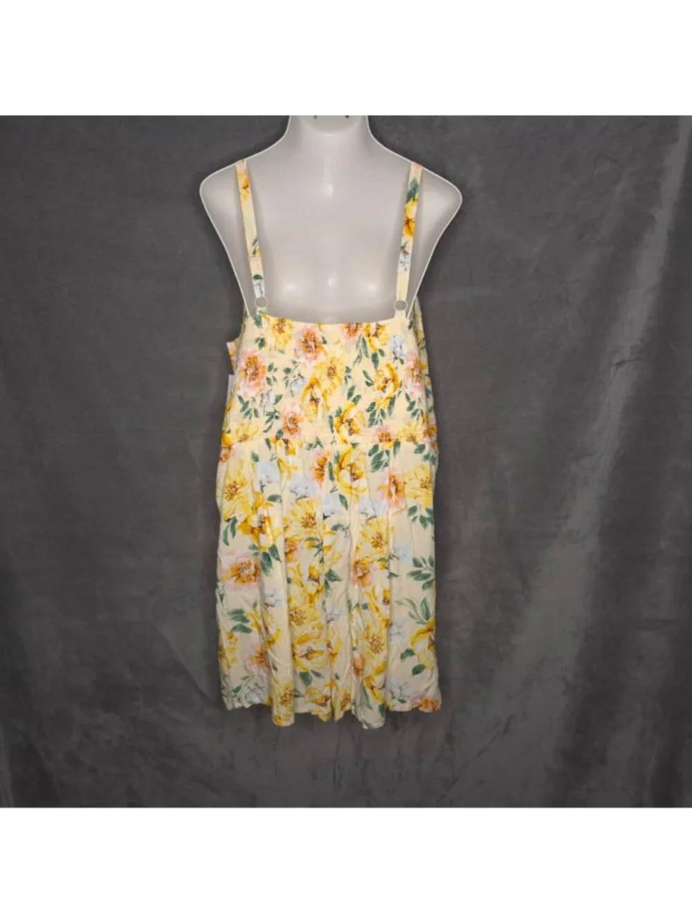 Old Navy Womens 3X Plus Floral Yellow & Pink Sleeveless Cami Romper